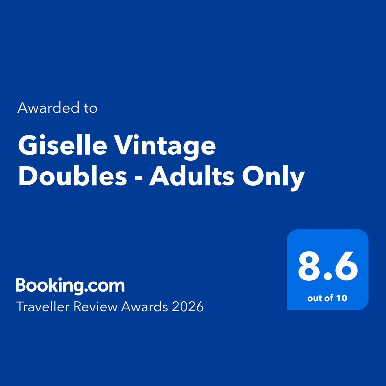 Booking award Giselle Vintage Doubles