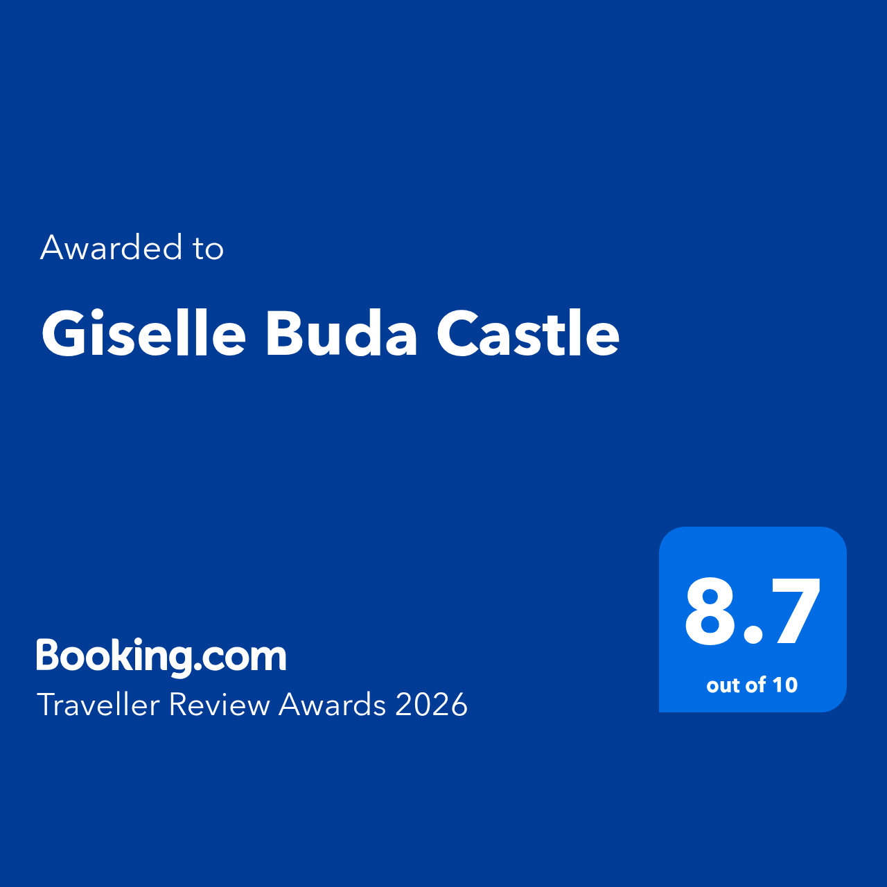 Booking award Giselle Buda Castle
